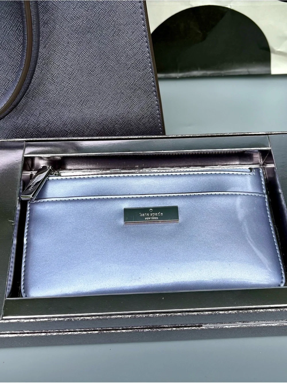 kate spade metallic lavender satchel with wallet BNWT